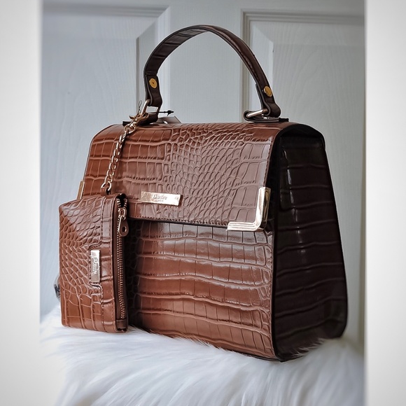 Dune London Handbags - Brown Croc Pattern Dune London Satchel Handbag